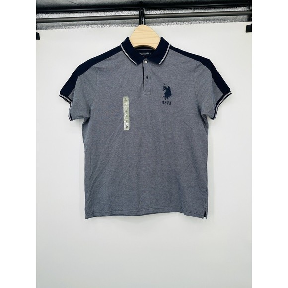 U.S.‎ Polo Assn. Since 1890 Big Pony  Navy/ gray new  Short sleeve. NEW!!! L - Picture 2 of 11